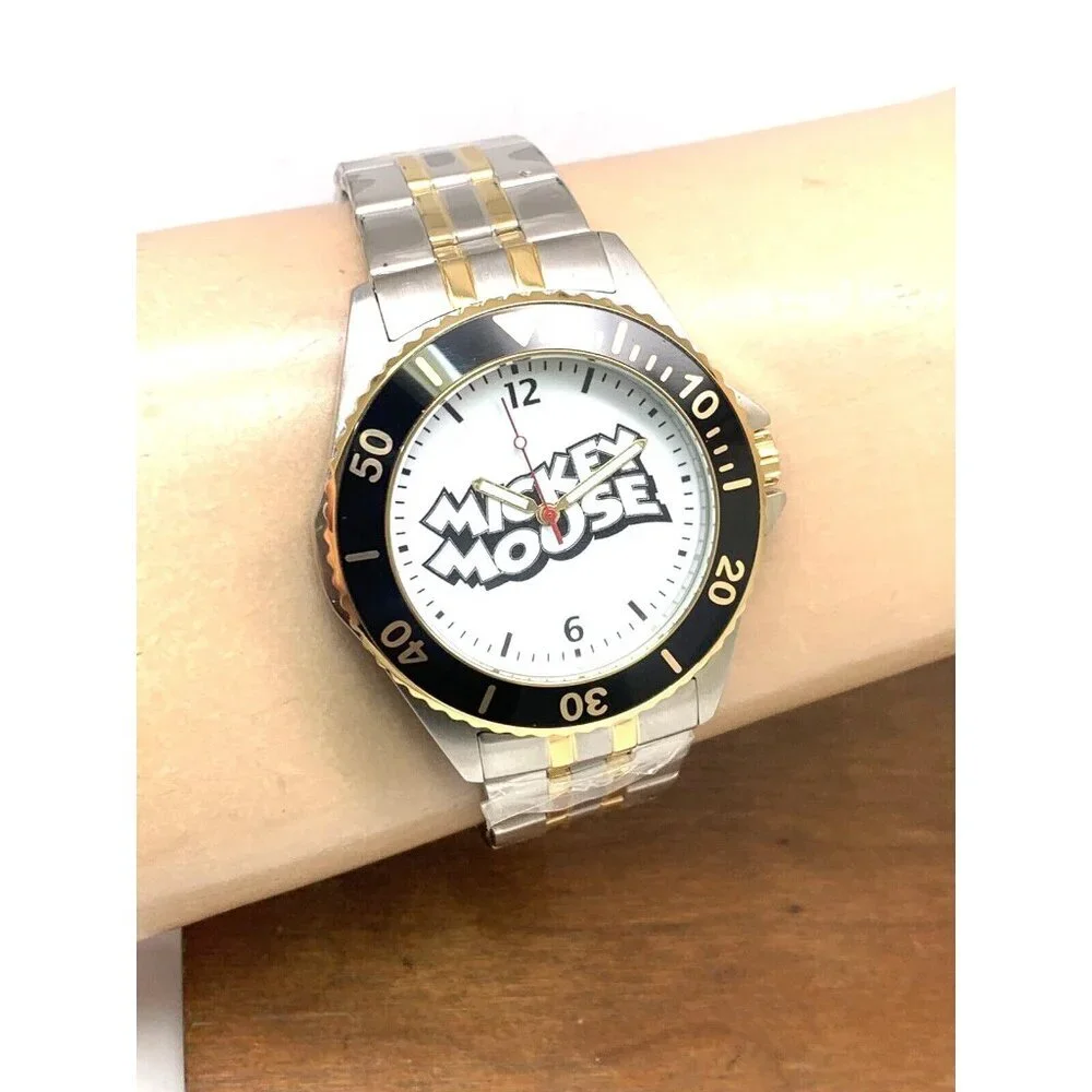Disney Mickey Mouse Men's Watch WDS000695 Quartz Two Tone Stainless Steel 43mm
